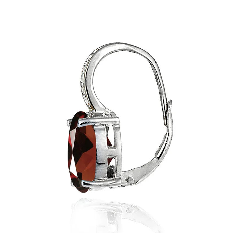 925 Sterling Silver Gemstone Hoop Earrings, Colorful CZ 18K Gold-Plated Jewelry