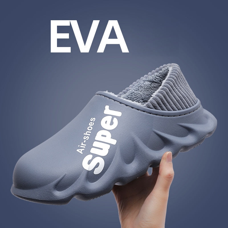 Winter Slippers Warm Men Shoes Waterproof Women Couples Non-Slip Plush Cotton Indoor Outdoor Kids Home Autumn Children