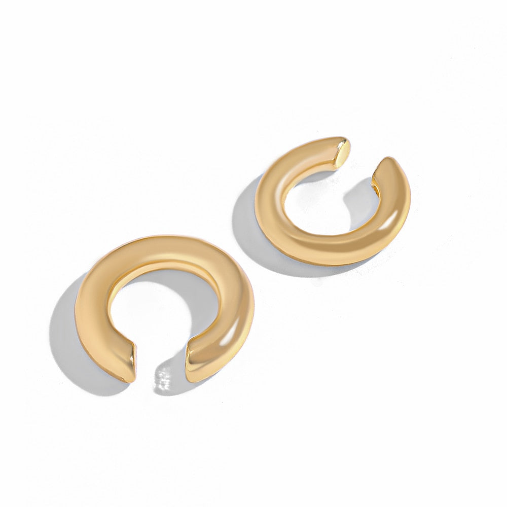 2023 New Fashion Pearl Ear Cuff Bohemia Stackable C Shaped CZ Rhinestone Small Earcuffs Clip Earrings for Women Wedding Jewelry