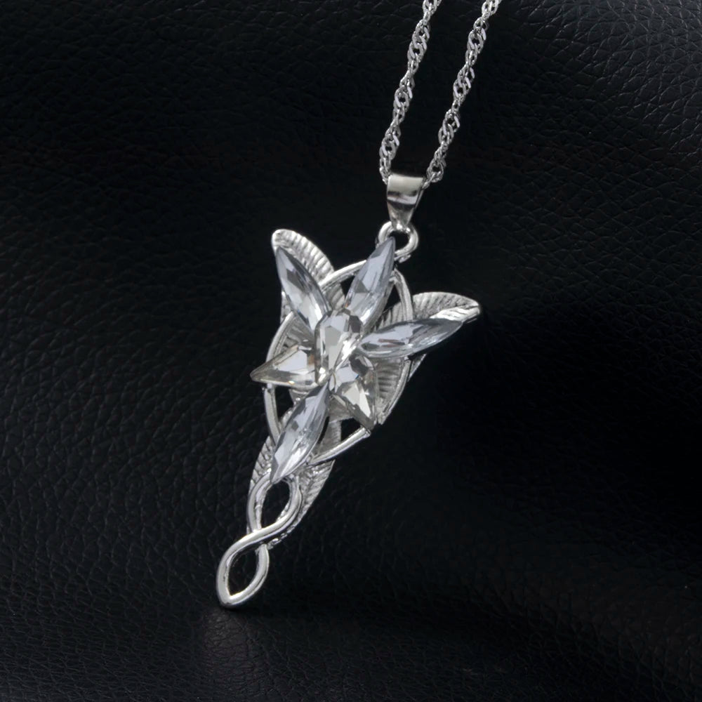 Arwen Evenstar Elf Princess Pendant Necklace, Crystal Twilight Star Fantasy Talisman