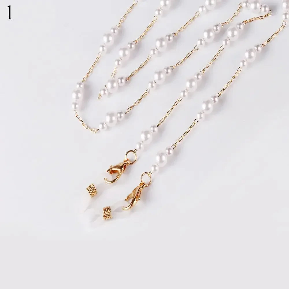 Pearl and Shell Beaded Sunglasses Chain Lanyard