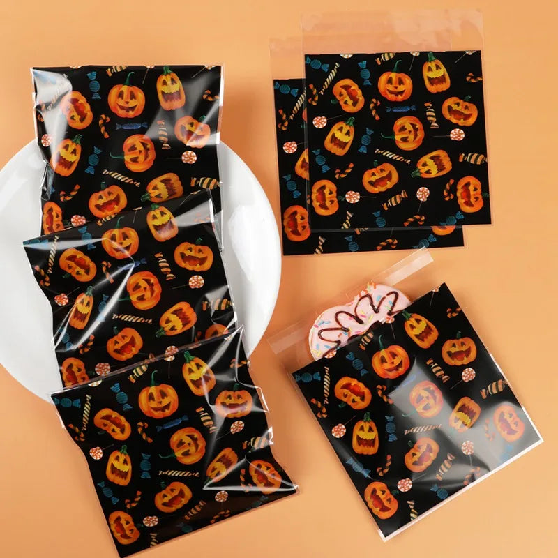 50PCS Halloween Candy Bags Halloween Party Decorations For Home 2024 Packaging Bag Pumpkin Party Ghost Halloween Decor Supplies - Charlie Dolly