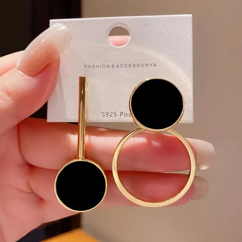 Asymmetric Geometric Hoop Statement Earrings Jewelry