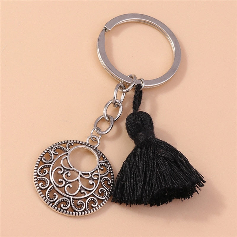1Pc Bohemia Evil Eye Hamsa Hand Keychain for Women Men Blue Eye Sun Feather Key Ring Bag Pendant Car Key Holder Rings Wholesale