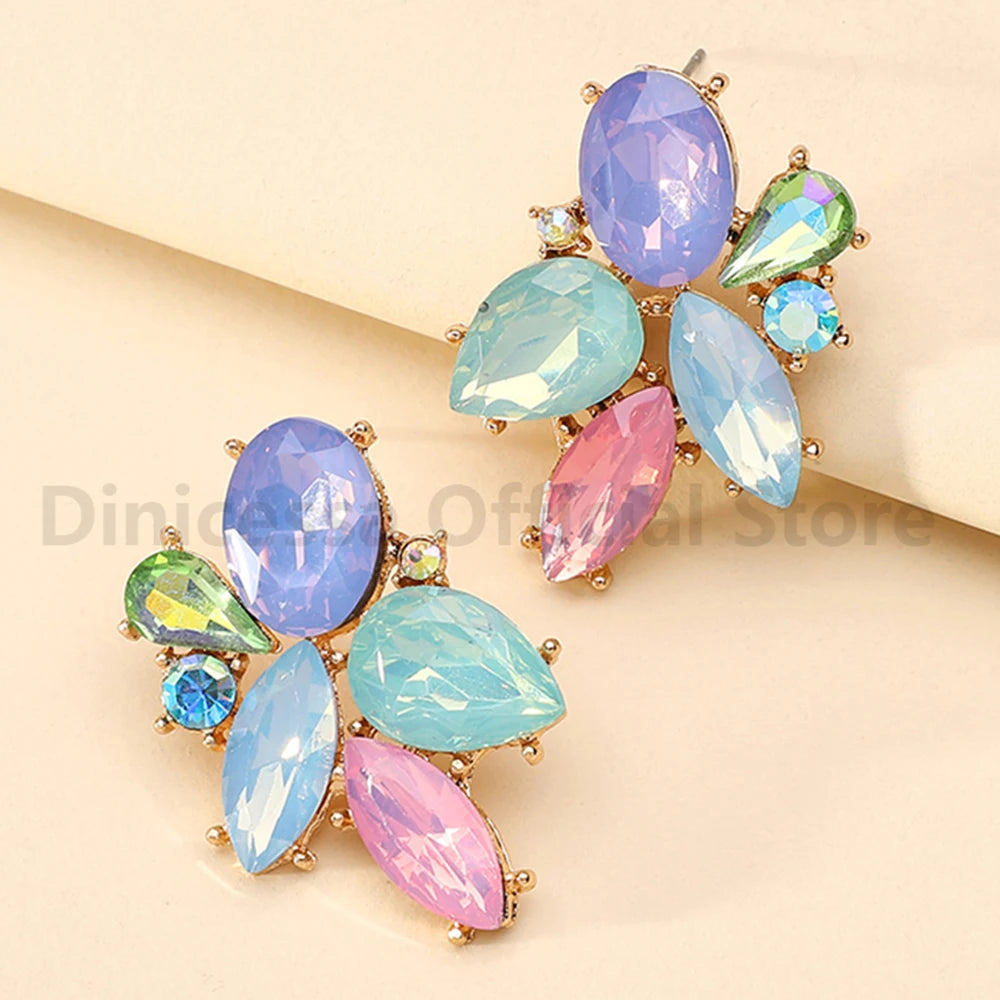 Shiny Glass Fairy Stud Earrings Jewelry