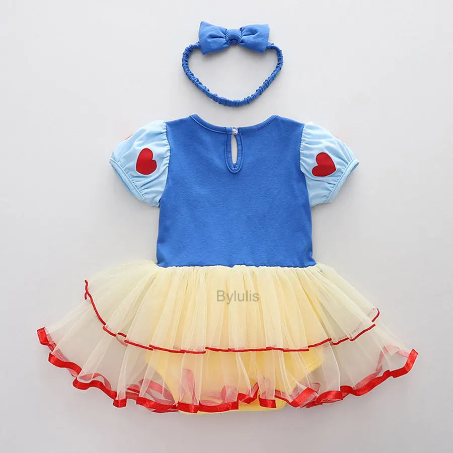 Baby Romper Tutu Dress with Headband Infant Baby Girl Princess Clothes Cute Design Kids Dress Halloween Party Costumes Outfit - Charlie Dolly