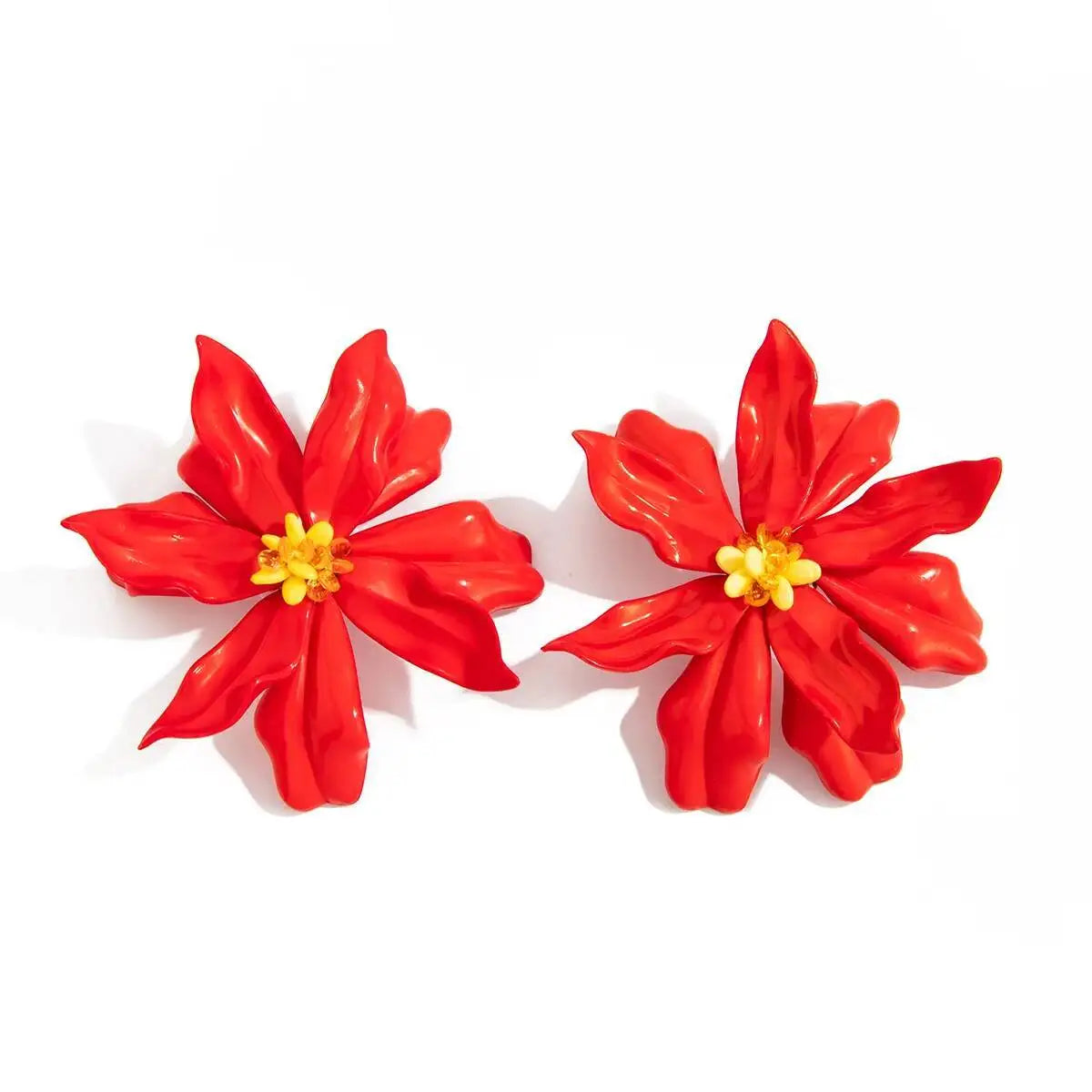 Large Petal Flower Drop Earrings Jewelry