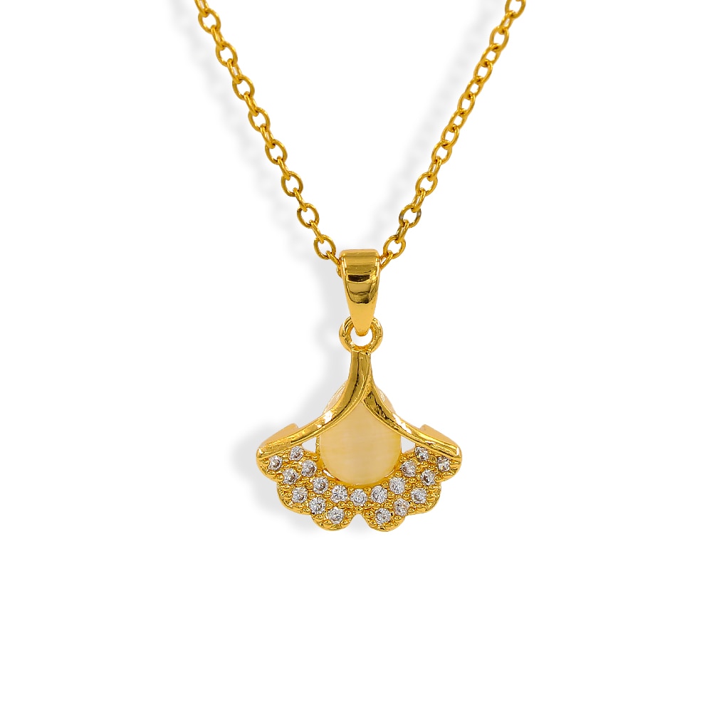 Pearl Stainless Steel Pendant Necklace Fashion Scallop Shell Conch Copper Pendant Shell Shape Women's Luxury Jewelry YS474