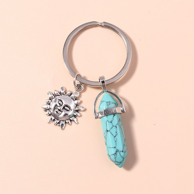 1Pc Bohemia Evil Eye Hamsa Hand Keychain for Women Men Blue Eye Sun Feather Key Ring Bag Pendant Car Key Holder Rings Wholesale