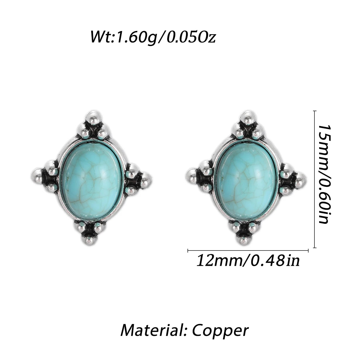 Turquoise Arrow Triangle Mini Stud Earrings Jewelry
