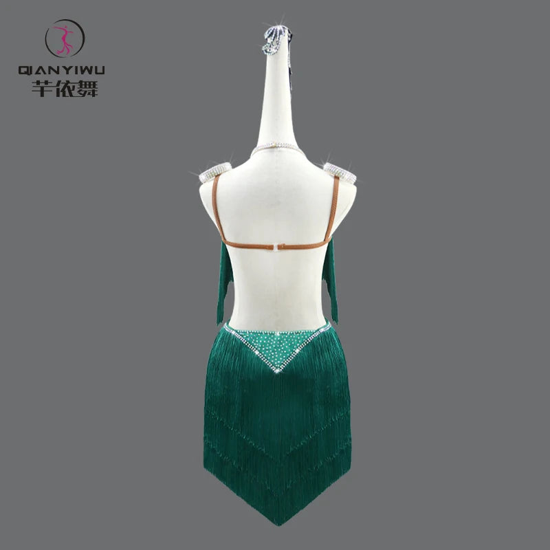 Sexy Latin Dress Women Elegant Dancewear Line Dance Practice Clothes Prom Sport Suit Ballroom Stage Outfit Parties Party Costume - Charlie Dolly