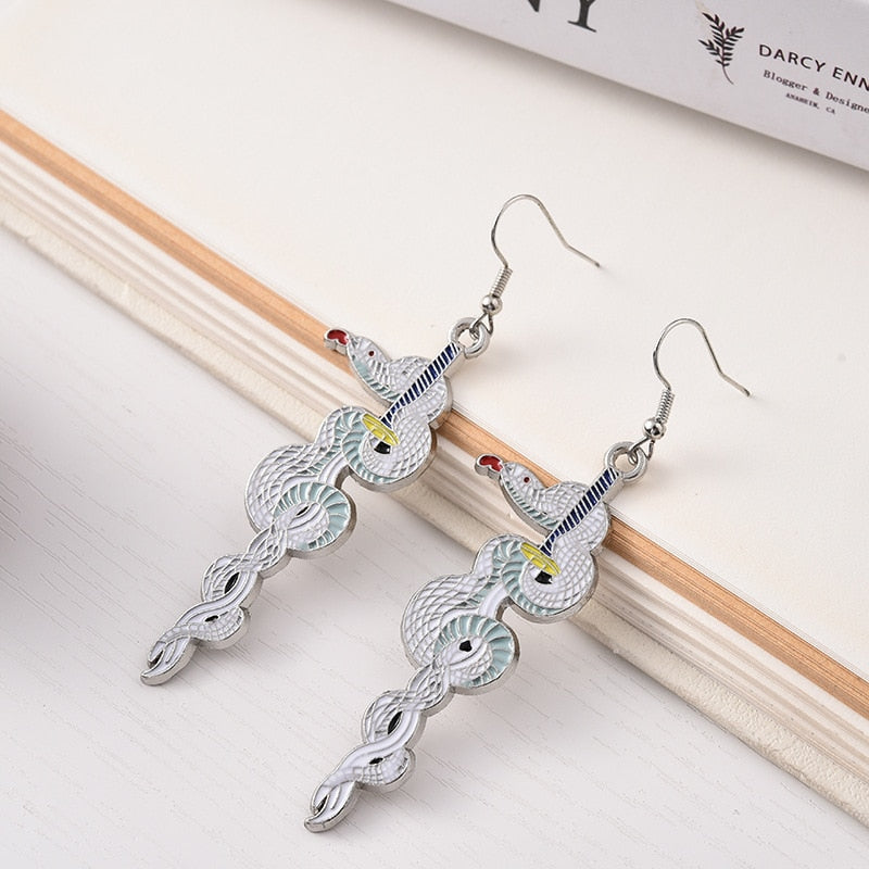 Fashion metal Tanjiro Earrings Demon Slayer Earrings Anime Cosplay Props Drop Long Earrings for man Women Jewelry Style