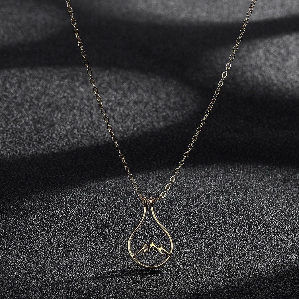 Holder Mountain Wedding and Engagement Ring Keeper Copper Necklace For Women