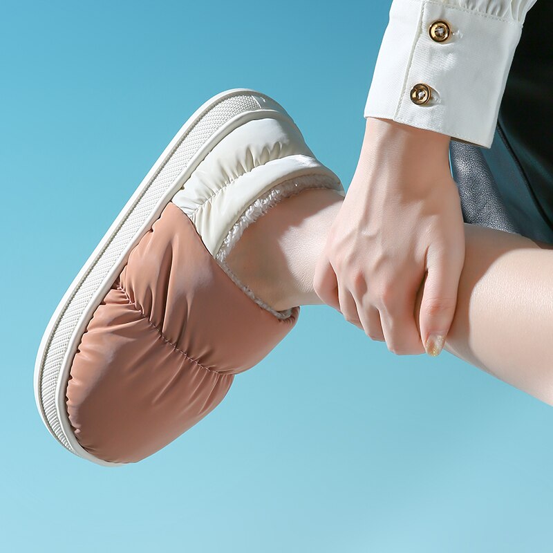 EOFK Women Slipper Winter Thick Bottom House Warm Short Plush Couple Fashion Casual House Daily Woman Shoes Footwear