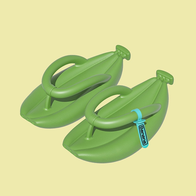 Banana Flip Flops for Women Men Summer Slipper Thick Sole Non-slip Beach Sandals Bathroom Couple Funny Banana Slides