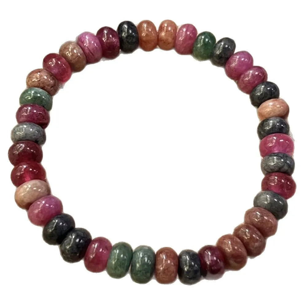 Bohemian Natural Stone Abacus Bead Bracelet, Handmade Healing Crystal Elastic Stretch Bracelet, Boho Beaded Jewelry for Women - Charlie Dolly