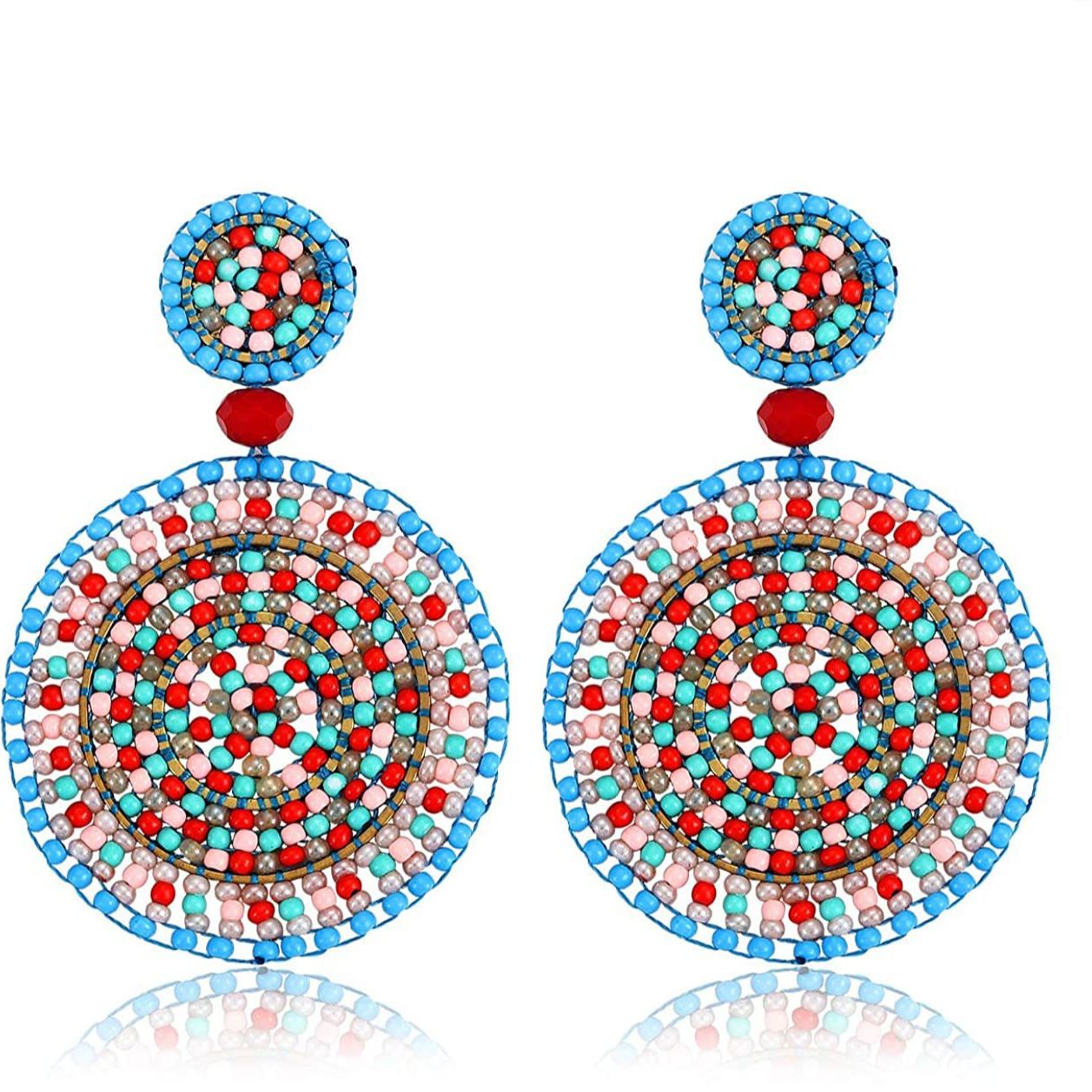 Top Quality Round Popular Earrings Handmade Jewelry Retro Ethnic Ladies Bohemian Earring
