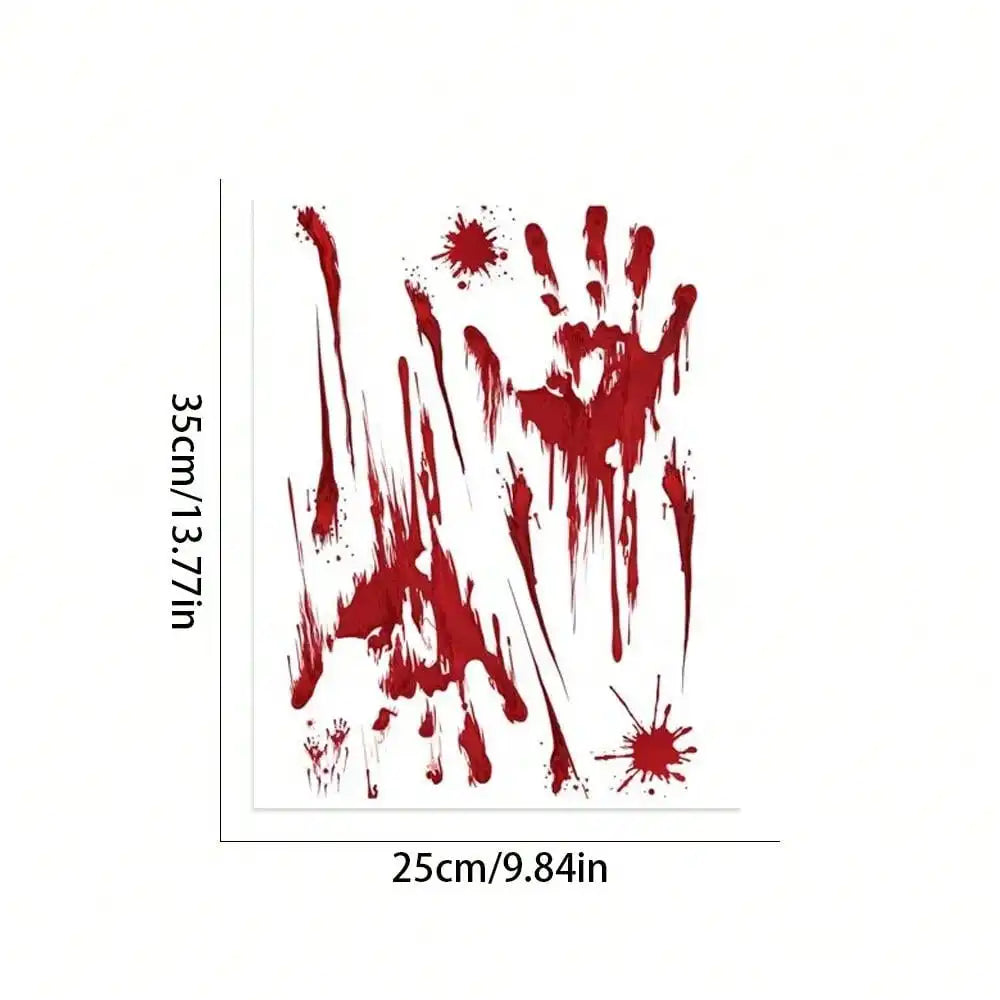 Halloween Sticker PVC Wall Stickers Haunted House Decoration Blood Handprint Halloween Party Decoration Window Stickers - Charlie Dolly