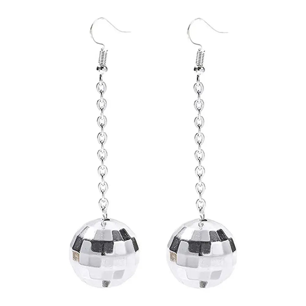 Mirror Disco Ball Drop Earrings Jewelry