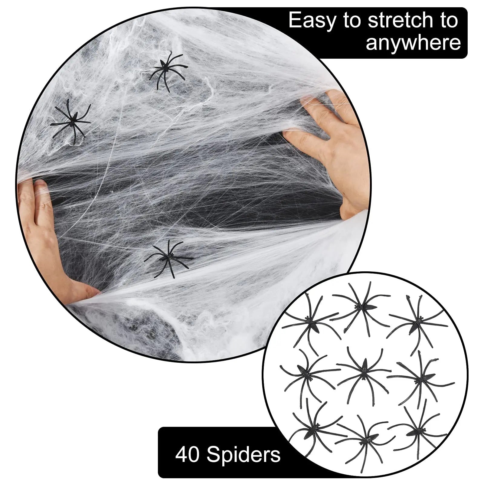 Halloween Decoration Party Accessories Decorations for Events Scream Festa Spider Web Black Outdoor Props Haunted House Spider - Charlie Dolly