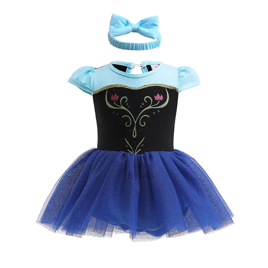 Baby Romper Tutu Dress with Headband Infant Baby Girl Princess Clothes Cute Design Kids Dress Halloween Party Costumes Outfit - Charlie Dolly