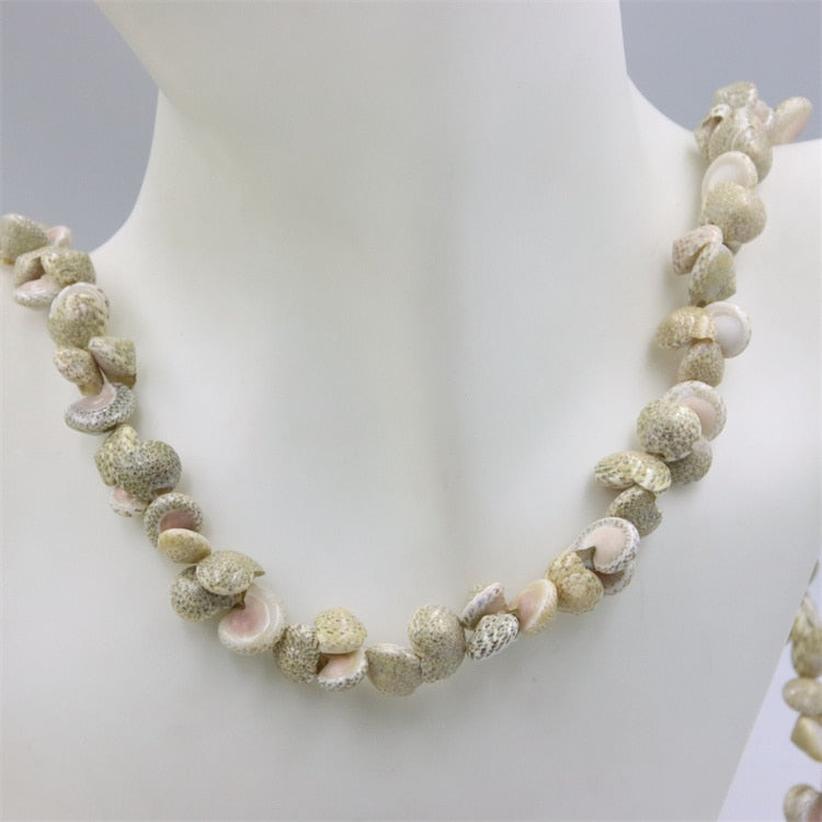Trendy Fashion Jewelry Natural Sea Snail Shape Shell Beads Making Long Necklace Sweater Design For Women Party Gift Accessories