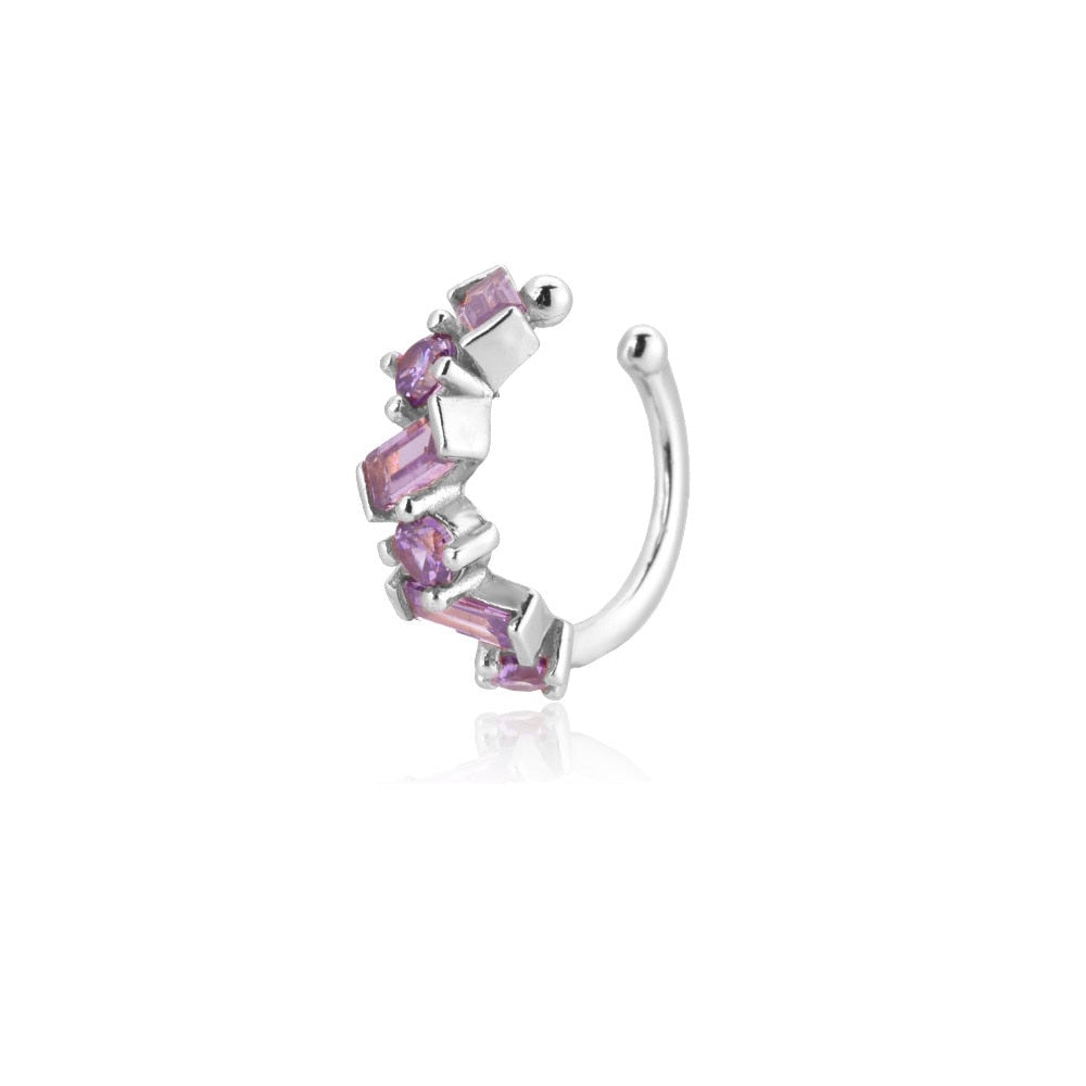 ANDYWEN 925 Sterling Silver Zircon CZ Ear Cuff Earring No Piercing Clips Women Rock Punk Earring Pendiente Piercing Jewelry
