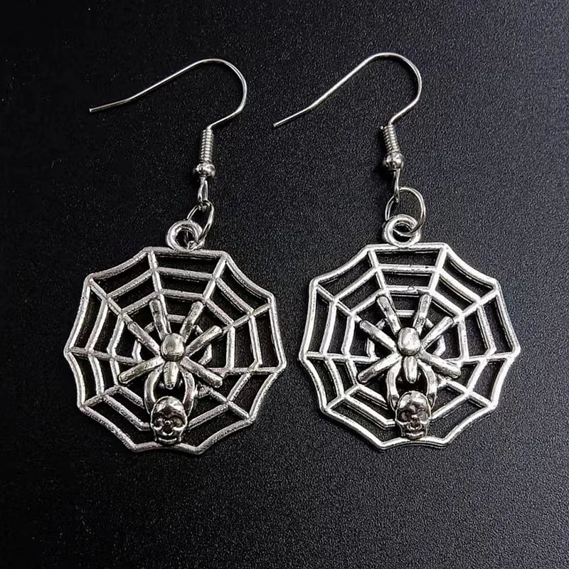 Earrings for Women Girls Drop Dangle Teens Charm Gift Party Simple Punk Cool Halloween Skull Cross Horror Skeleton Death Bat - Charlie Dolly