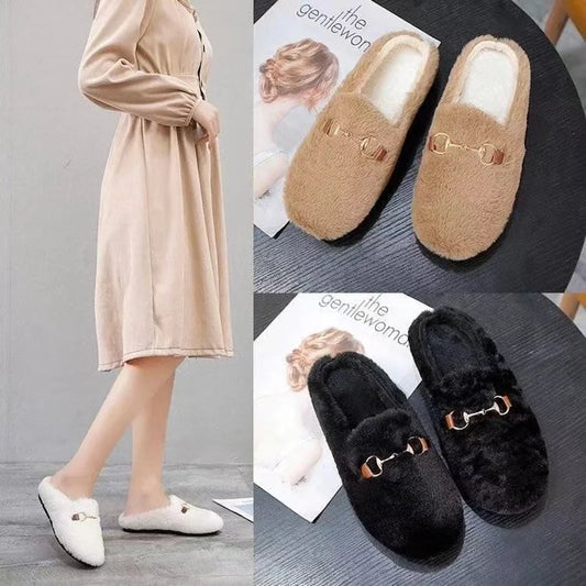 Winter Indoor Women Slippers House Plush Soft Cotton Slippers Non-Slip Floor Shoes Home Slippers Women Slides for Bedroom - Charlie Dolly