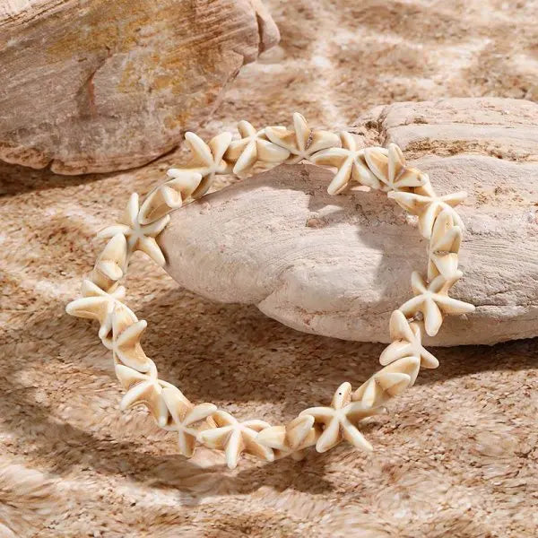 Cowrie Shell and Starfish Charm Boho Bracelet