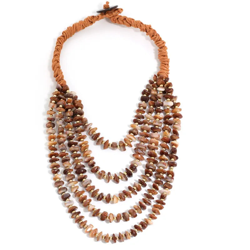 Multilayer Beaded Statement Necklace Jewelry
