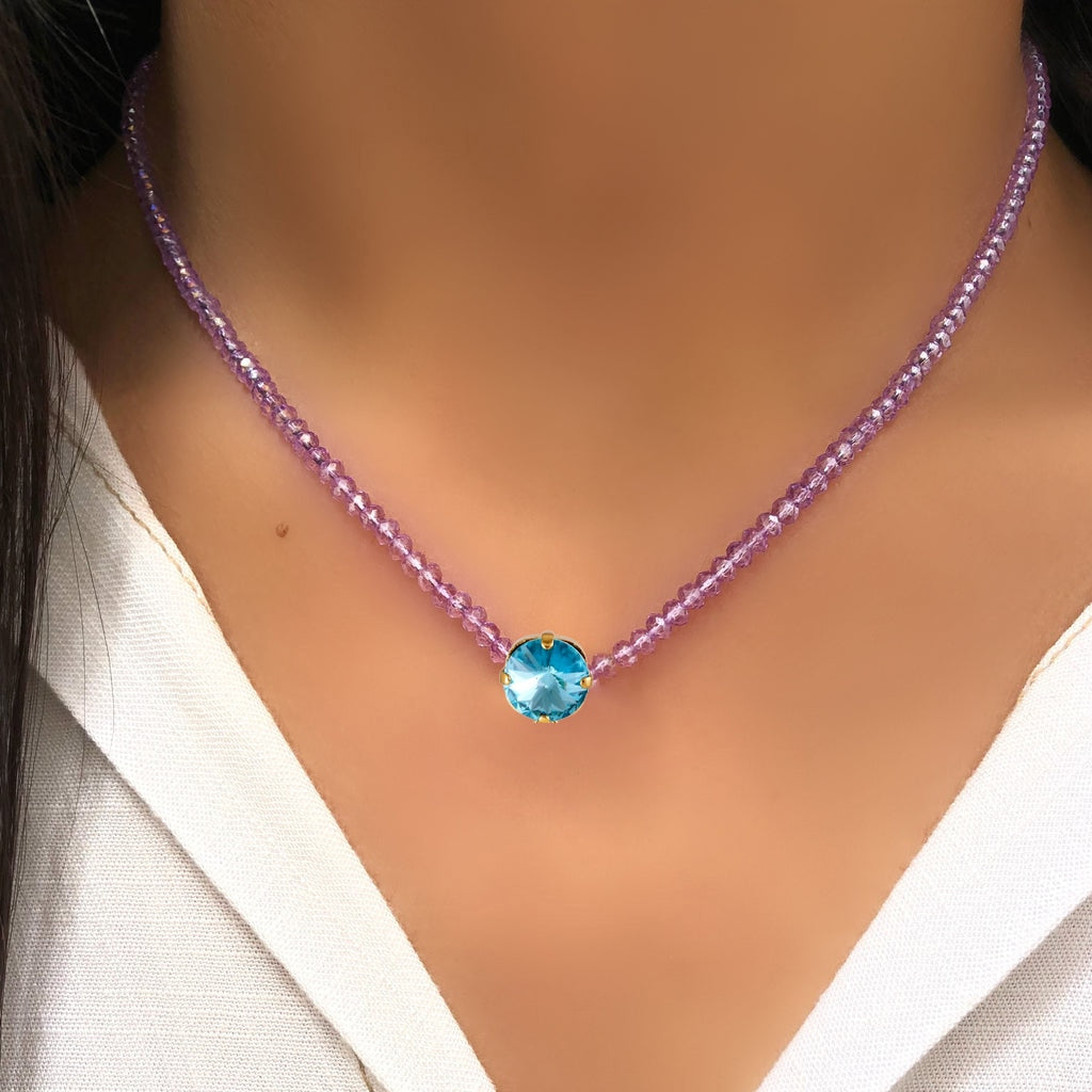 Natural Freshwater Pearl Necklace Boho Multilayer Matching Fashion Jewelry crystal Stone Women