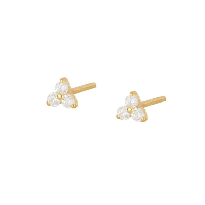 Gold Plated Hoop Stud Ear Cuff Earrings Set Jewelry