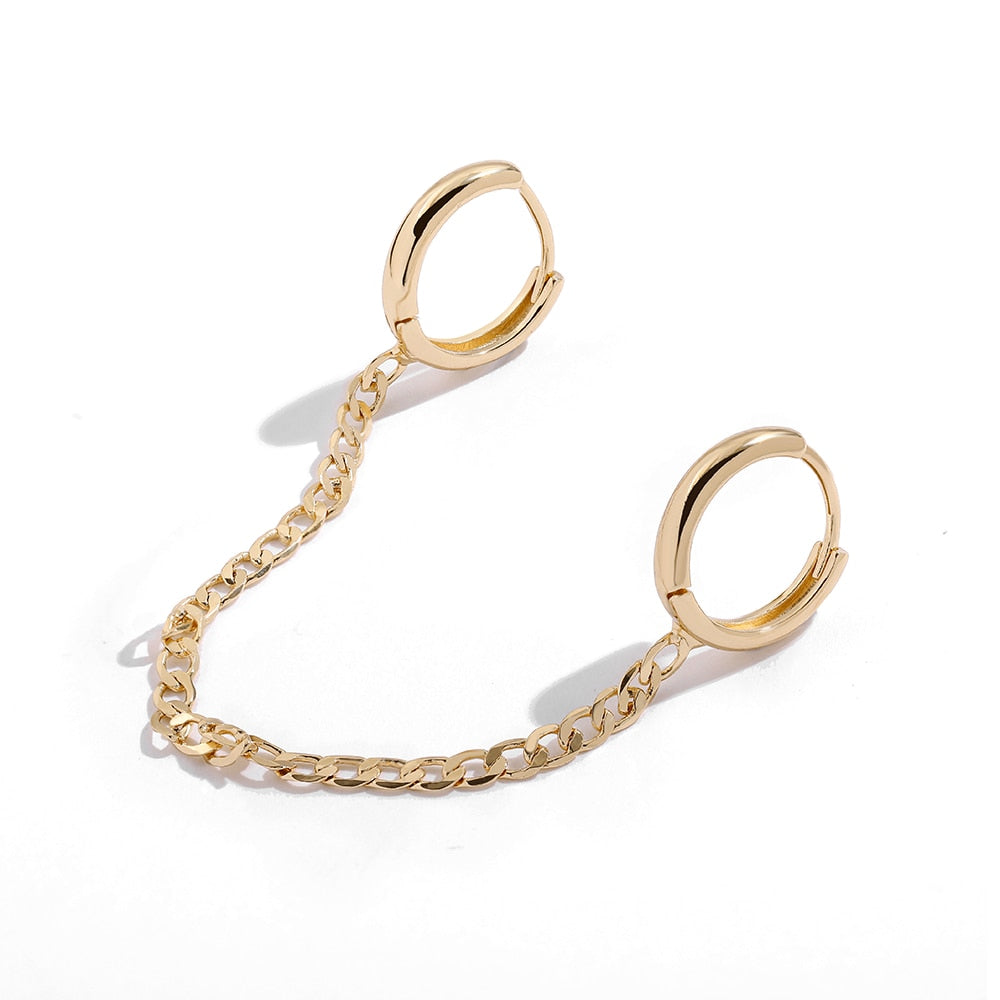 New Fashion Circle Ear Cuff Piercing Earrings for Women Men Gold plated Huggie Unisex Double Piercing Hoop Earing Female Brincos