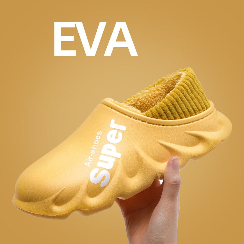 Winter Slippers Warm Men Shoes Waterproof Women Couples Non-Slip Plush Cotton Indoor Outdoor Kids Home Autumn Children