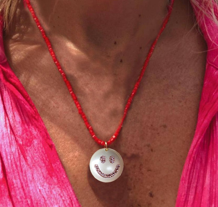 Natural Freshwater Pearl Necklace Boho Multilayer Matching Fashion Jewelry crystal Stone Women