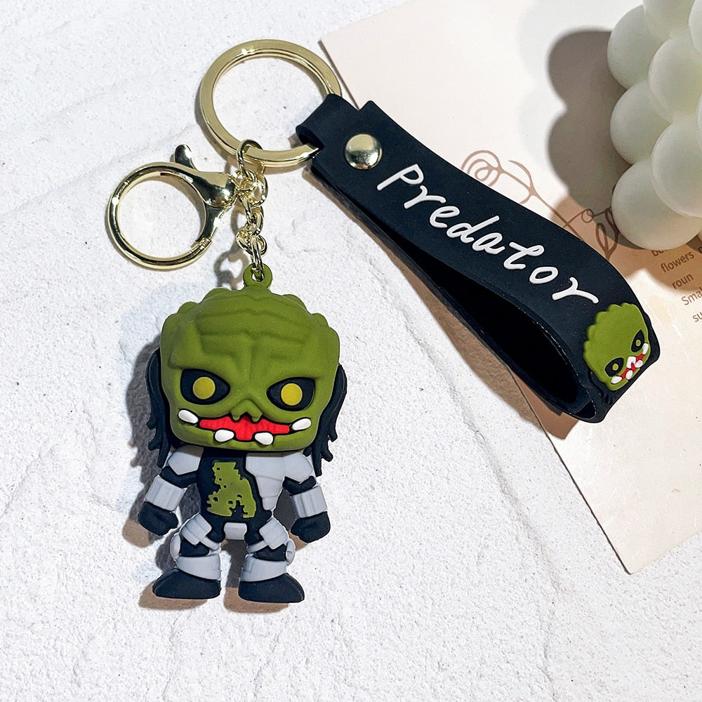Trend Movie Addams 3d Keychain Wednesday Addams Pendant Keyrings Cartoon Figure Keyholder Backpack Car Key Keychains Accessories