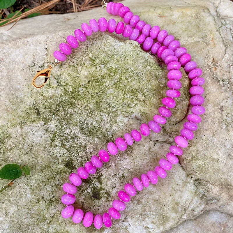 natural stone beaded Kunzite gold-plated bead collar freshwater accents large baroque pearl focal Hook fastening necklace women