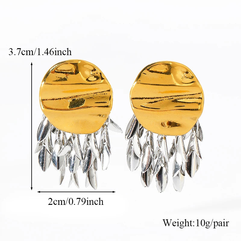 Blue Stone Gold Plated Drop Earrings Jewelry