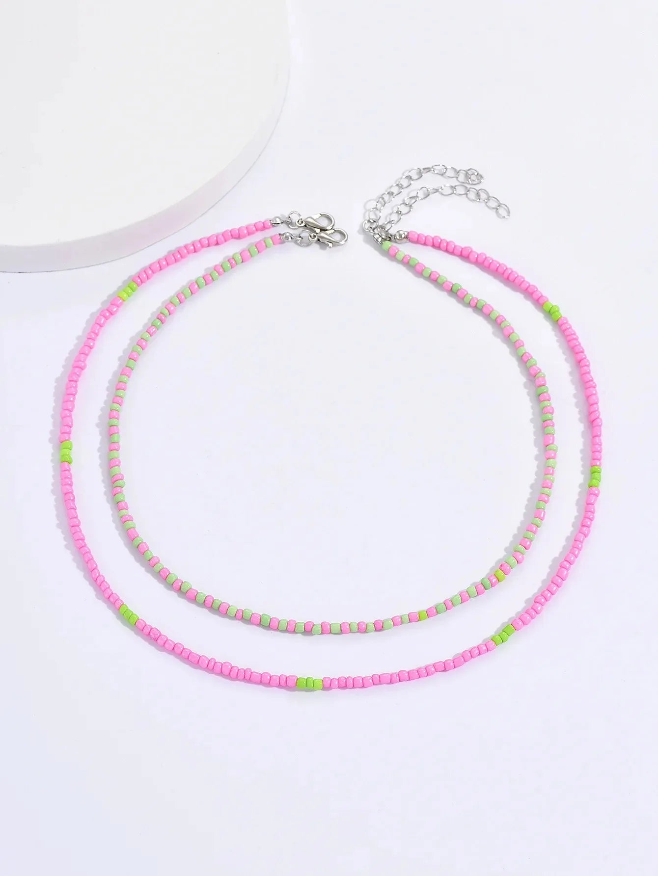 Seed Bead Double Layer Collar Necklace Jewelry