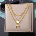 Stainless Steel Geometry Star Moon Butterfly Pendant Multilayer Chain Choker Necklace For Women Wedding Accessories Dropshipping - Charlie Dolly