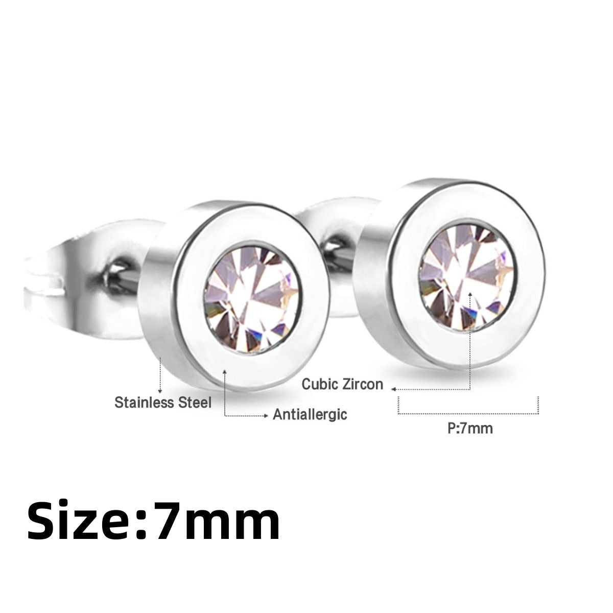 LUXUKISSKIDS Roman Numerals Men's Earrings Gothic Black Studs Steel Korean Fashion For Women 2023 Trendy Punk CZ Hiphop Piercing