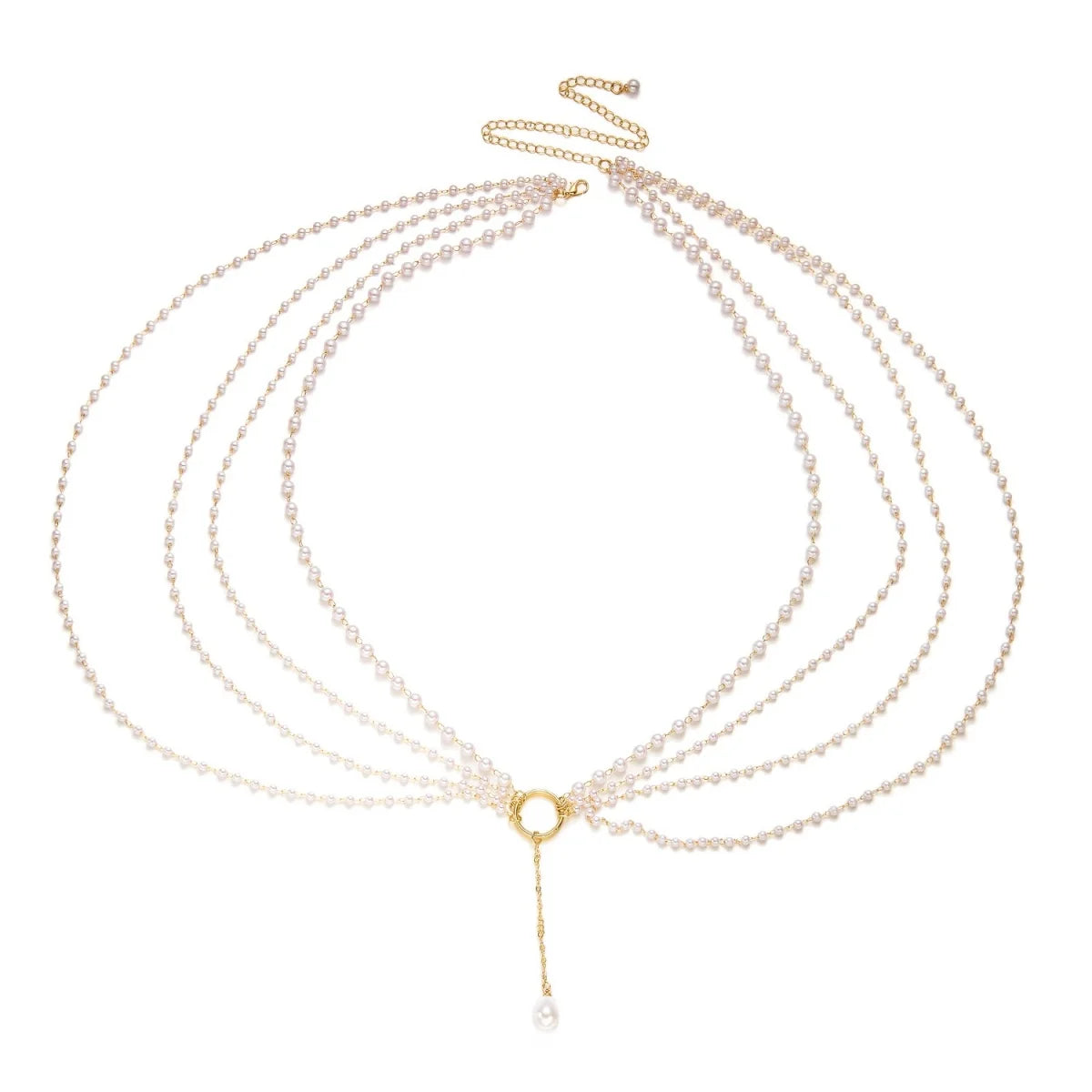 Baroque Imitation Pearl Multilayer Boho Choker and Body Chain