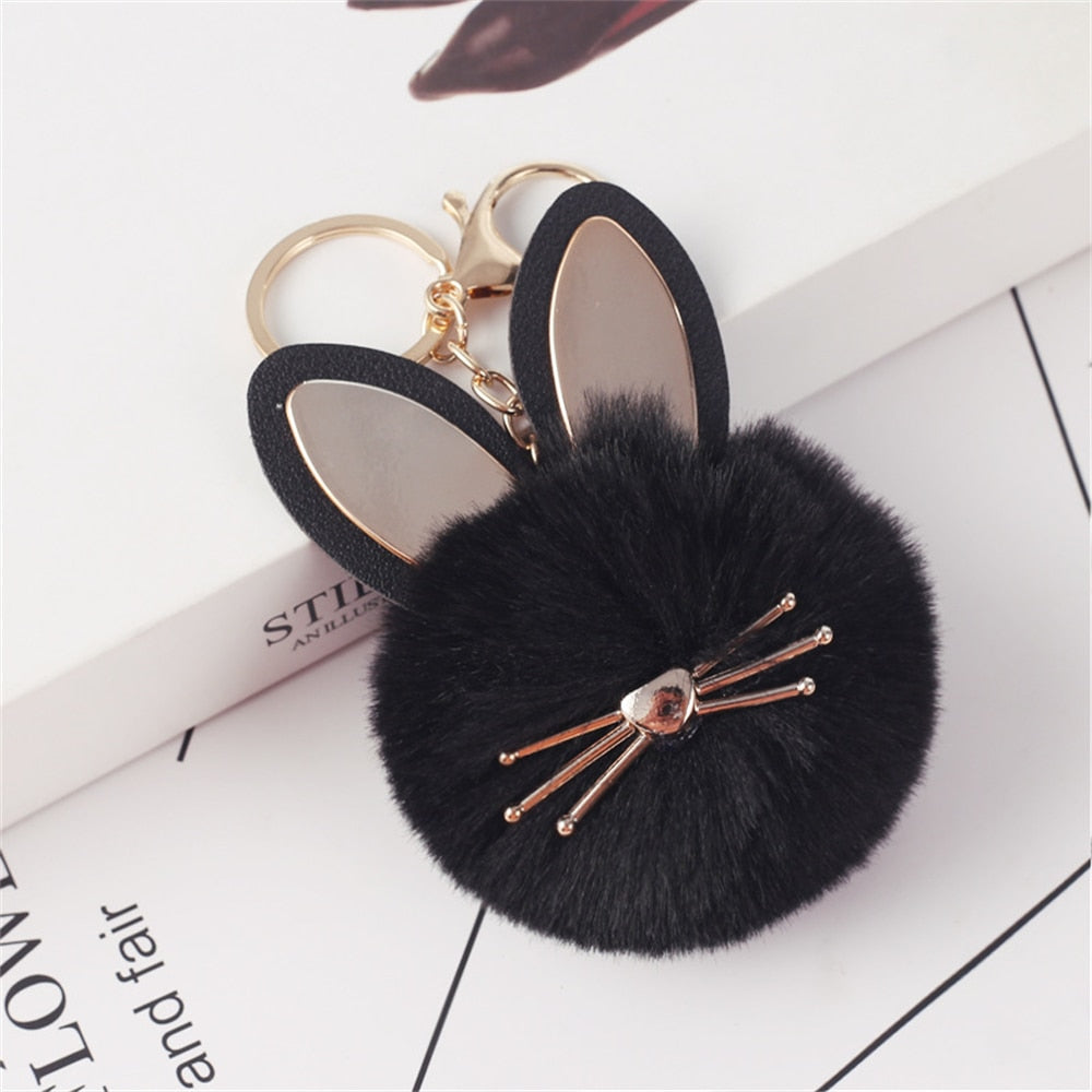 Cartoon Plush Owl Keychain With Sequin Girls Backpack Ornaments Fashion Soft Fluffy Pompom Animal Key Rings For Ladies Gifts