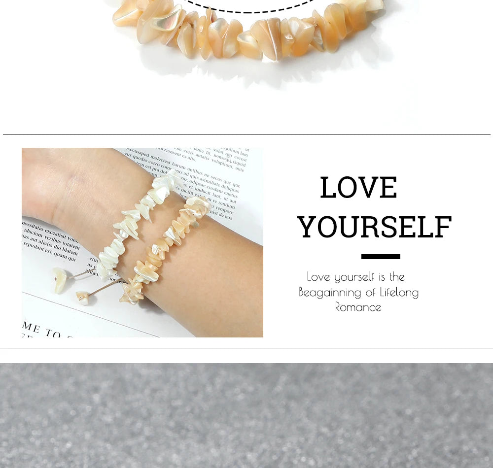 Freshwater Shell and Mother of Pearl Boho Bracelet