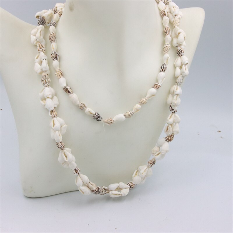 Trendy Fashion Jewelry Natural Sea Snail Shape Shell Beads Making Long Necklace Sweater Design For Women Party Gift Accessories