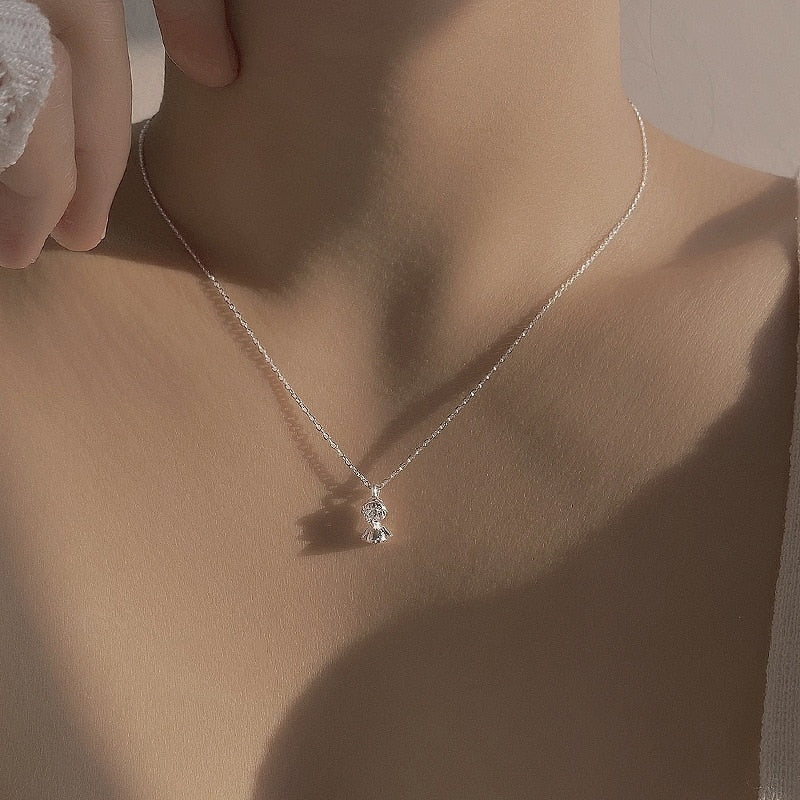 Shiny Crystal Zircon Heart Star Charm Layered Pendant Necklace for Women Charms Fashion Square Rhinestone Female Vintage Jewelry