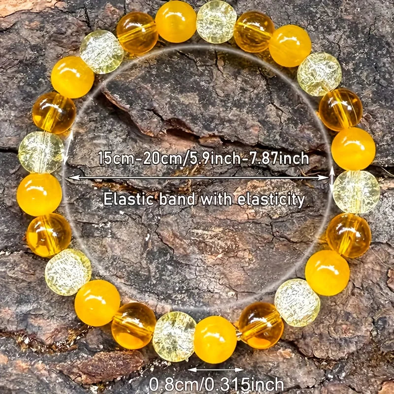 Tiger Eye & Yellow Agate Boho Bracelet, Good Luck Wealth Protection Talisman