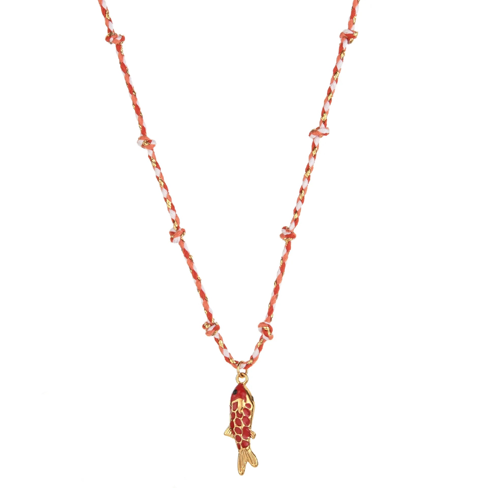 Fish, Starfish and Shell Colorful Handmade Boho Necklace