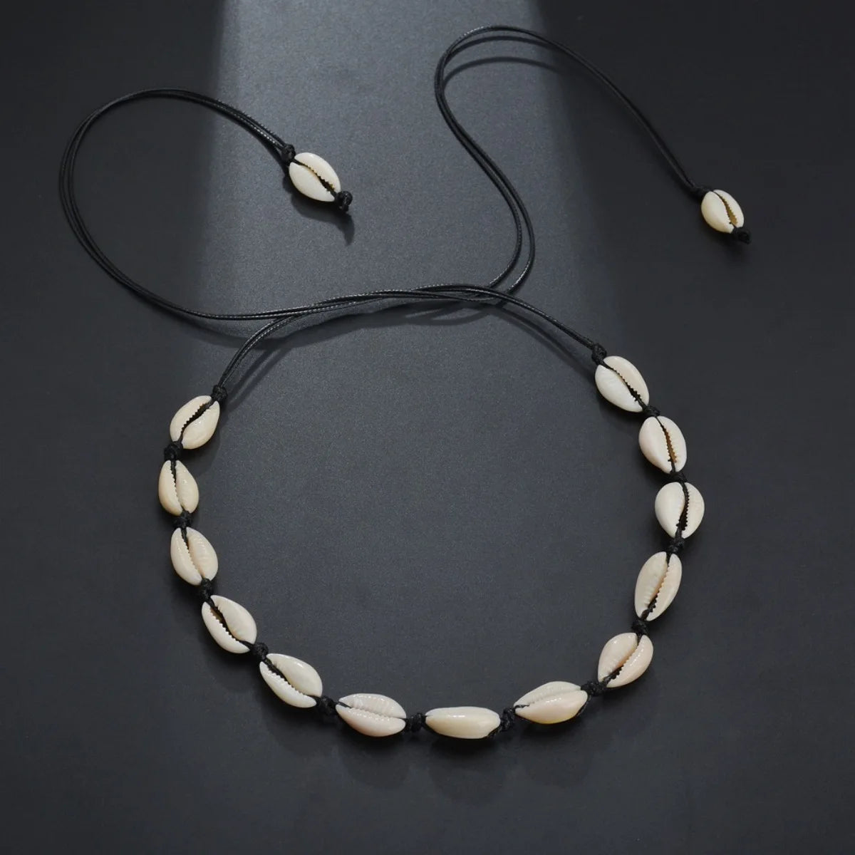 Chained Shell Pendant Boho Choker Necklace